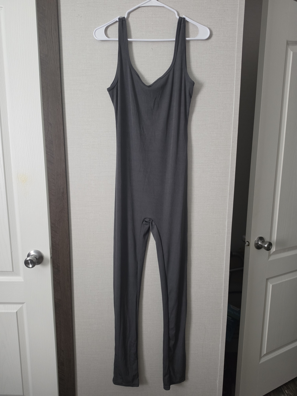Womens Dark Gray Sleevless Bodysuit